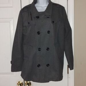 Life Liven Women’s Gray Peacoat  Sz XL